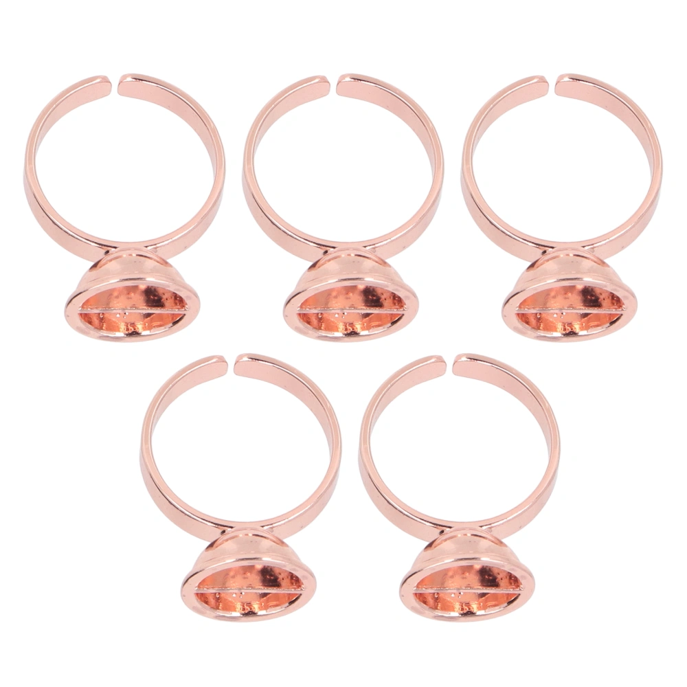 5pcs Pigment Ring Cup Reusable Stainless Steel Microblading Tattoo Ring Cup for Eyelash Artist Rose Red Small With Partition