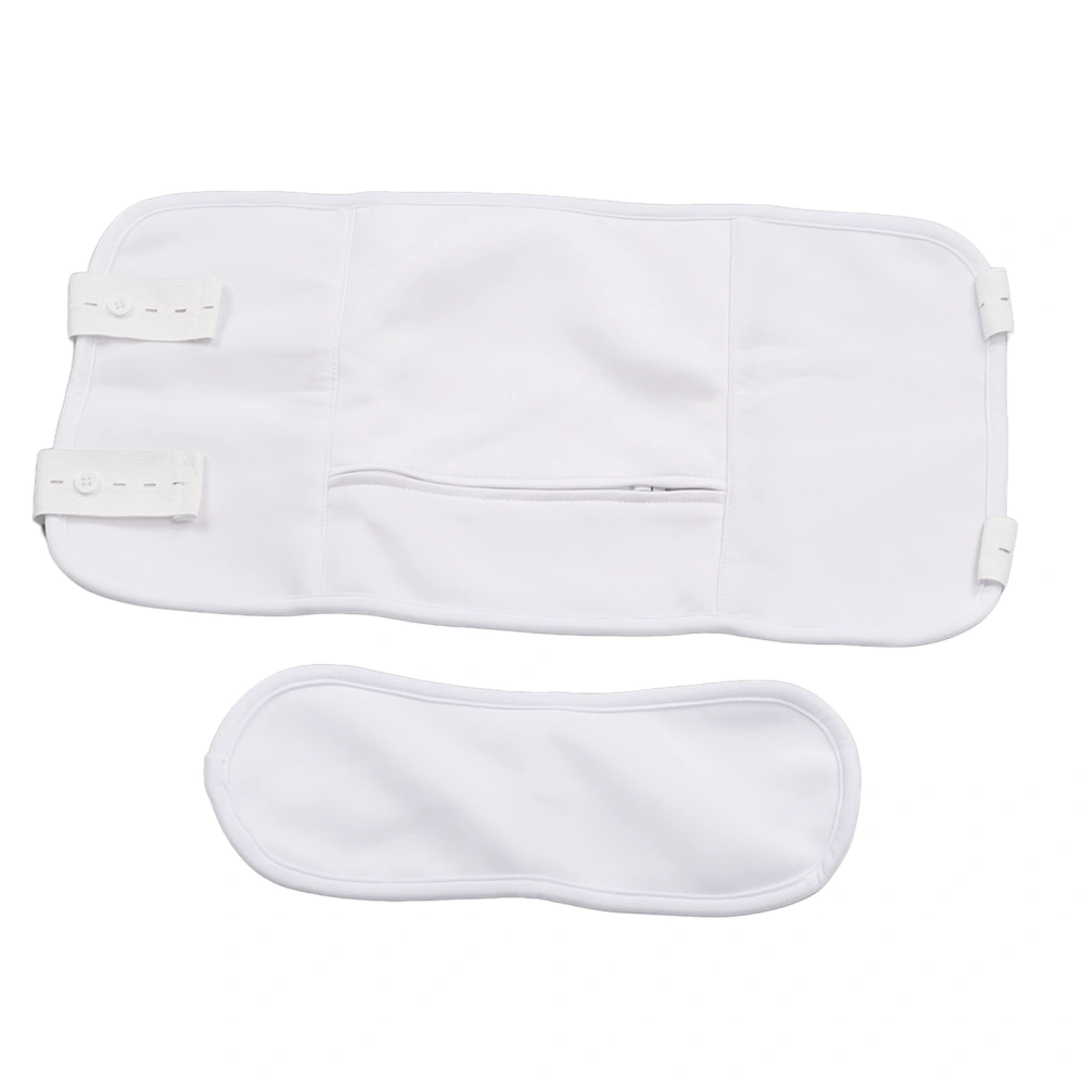 Castor Oil Pack Wrap Reusable Organic Washable Button Castor Oil Waist Neck Pack White