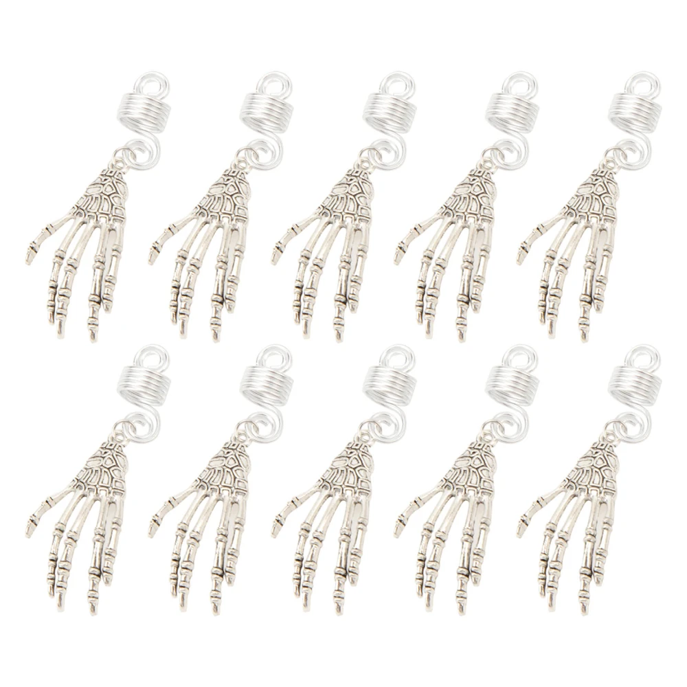 10Pcs Claw Beard Beads Decorative Hair Tube Dreadlocks Beads Set for Hair Braiding Bracelet Necklace