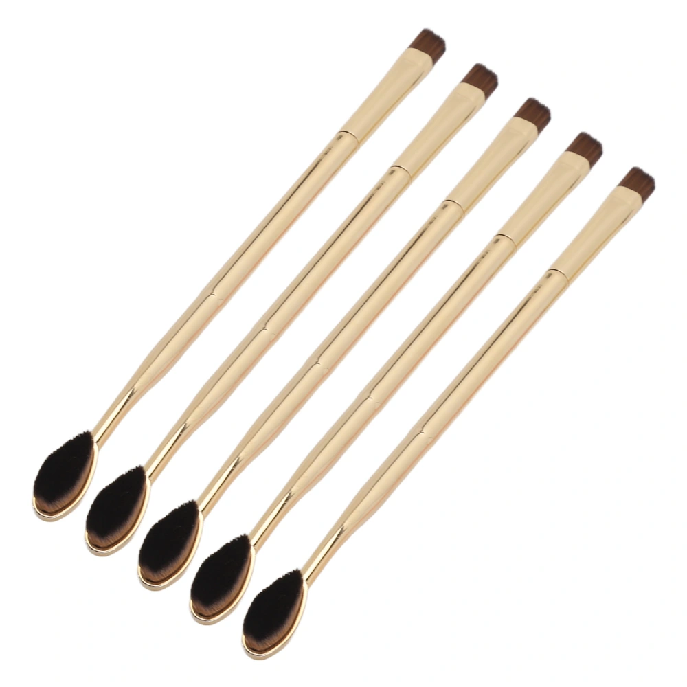 5pcs Toothbrush Foundation Brush Gold Electroplating Handle Soft Hair Double Ended Makeup Eyebrow Brush