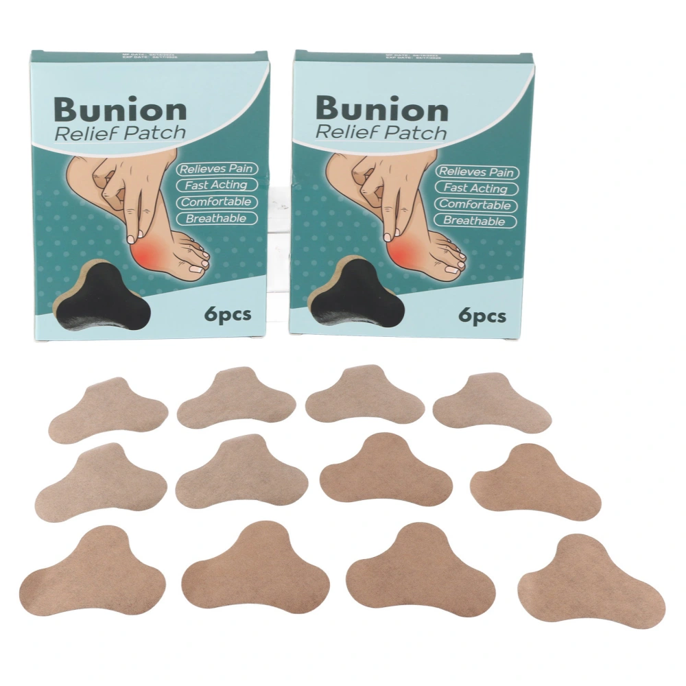 12pcs Bunion Patches Herbal Ingredients Plaster Pain Relieving Paste Patch for Knee Neck Pain Relieving