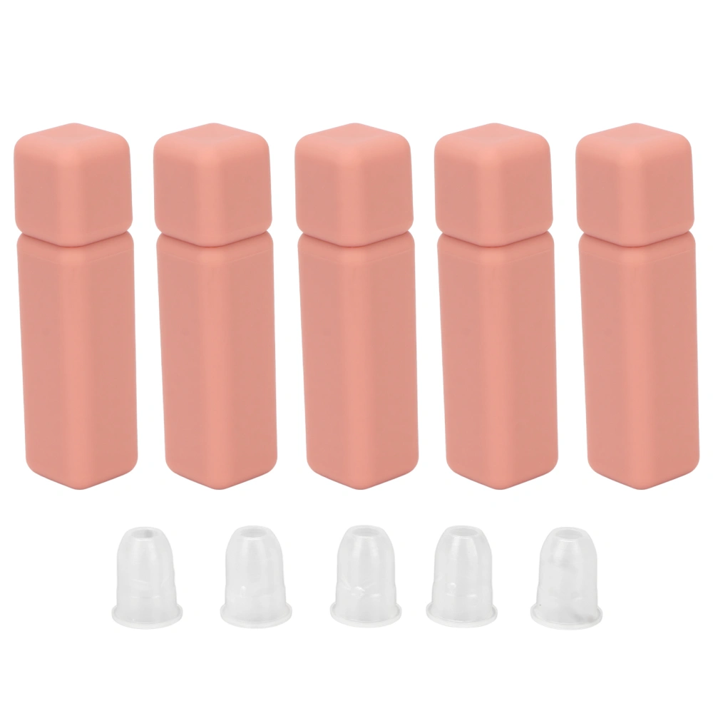 6ml Lip Gloss Tubes 5pcs Rubber Paint Frosted Texture DIY Lip Stain Refillable Empty Bottles with Plugs