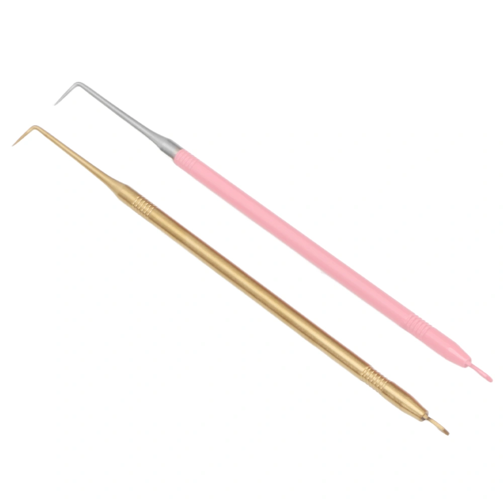 2pcs B6 Lash Perm Lift Tools Curved Tip Short Comb Stainless Steel Lash Separation Rod Gold Pink