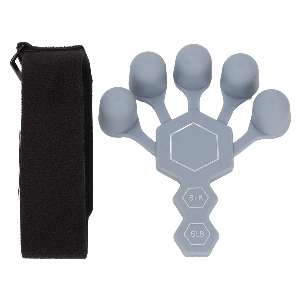 Finger Strengthener Silicone Hand Grip Strength Trainer Finger Exerciser Stretcher for Carpal Tunnel Gray