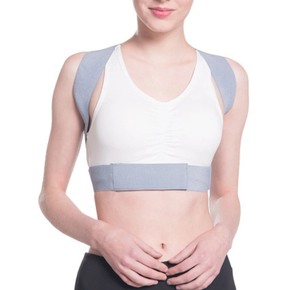 Posture Corrector Gray Adjustable Soft Breathable Comfortable Stable Safe Upper Back Brace for Men Women S(For 4.9 to 5.2ft and 99 to 121lb)