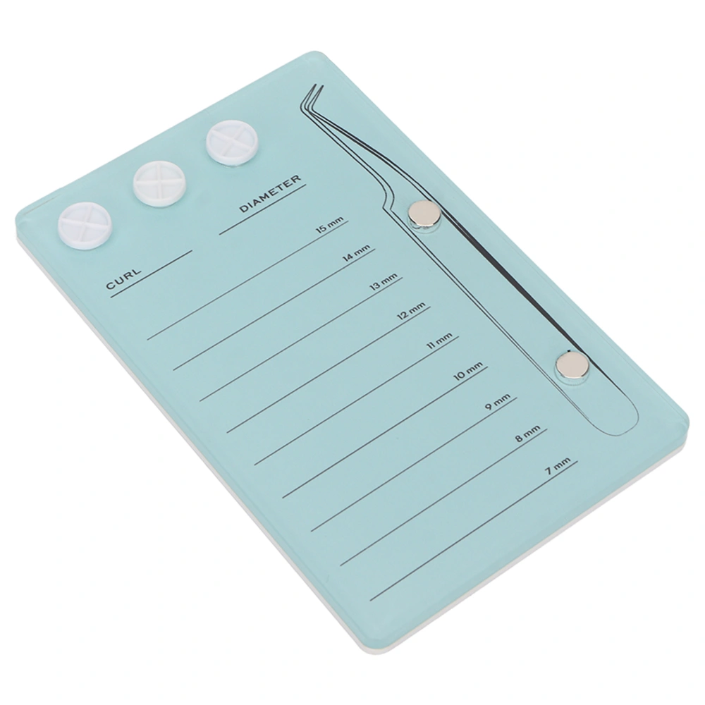 False Eyelash Extension Pallet Placeable Glue Cup Tweezers Acrylic Lash Extension Tray 7 to 15mm Eyelash Holder Green