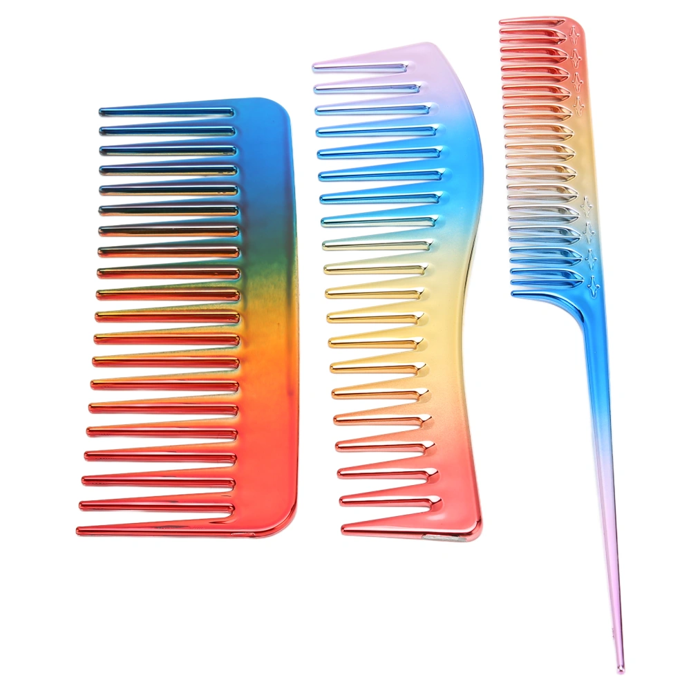 3PCS Hair Comb Set Hair Dressing Electroplate Styling for Household Hair Salon Barber