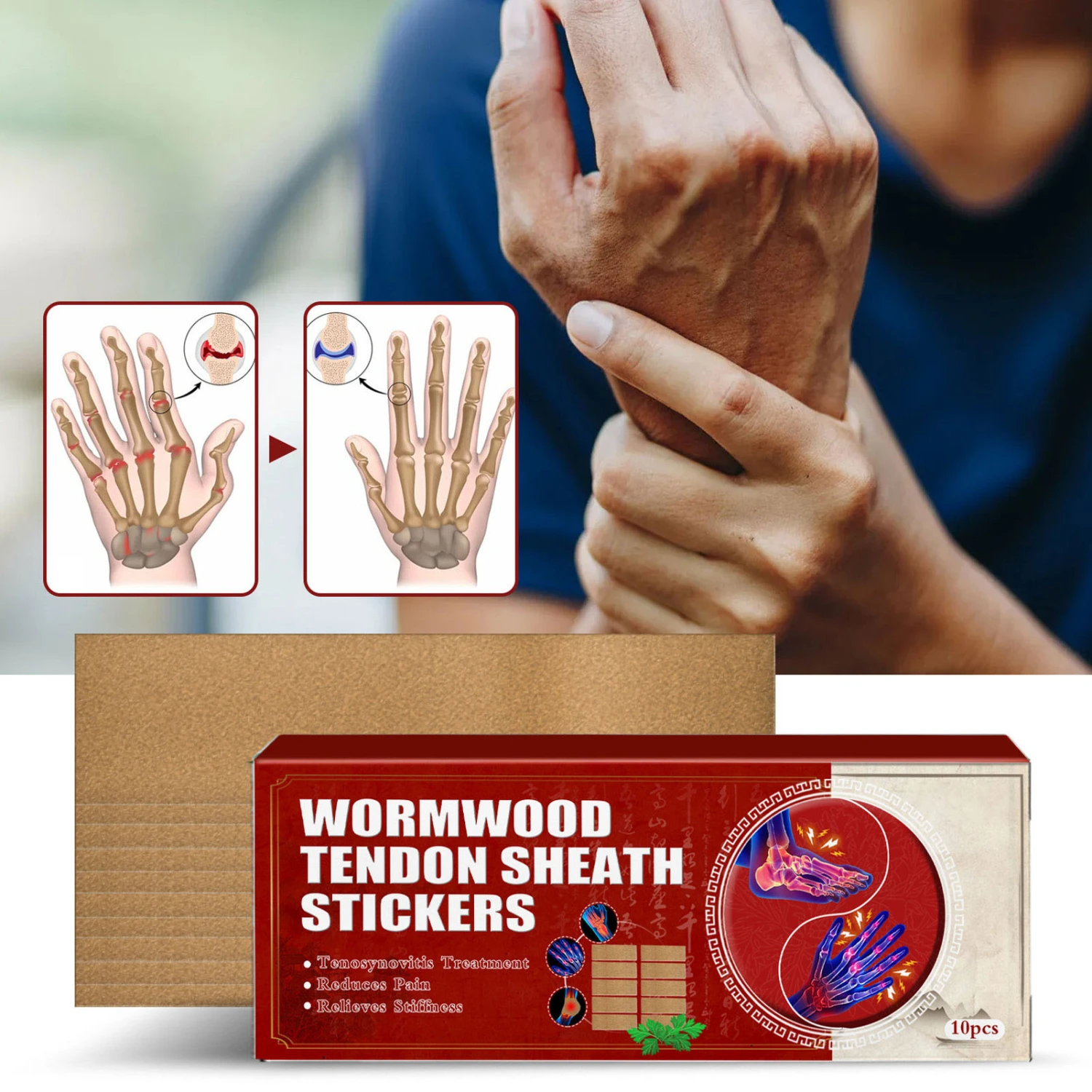 30pcs Tendon Relief Patch Improved Circulation Reduce Soreness Wormwood Tendon Relieve Sticker