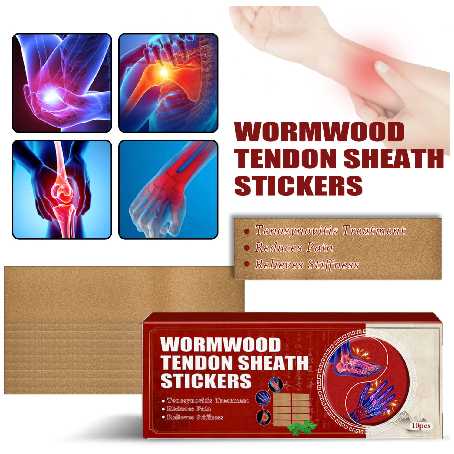 30pcs Tendon Relief Patch Improved Circulation Reduce Soreness Wormwood Tendon Relieve Sticker