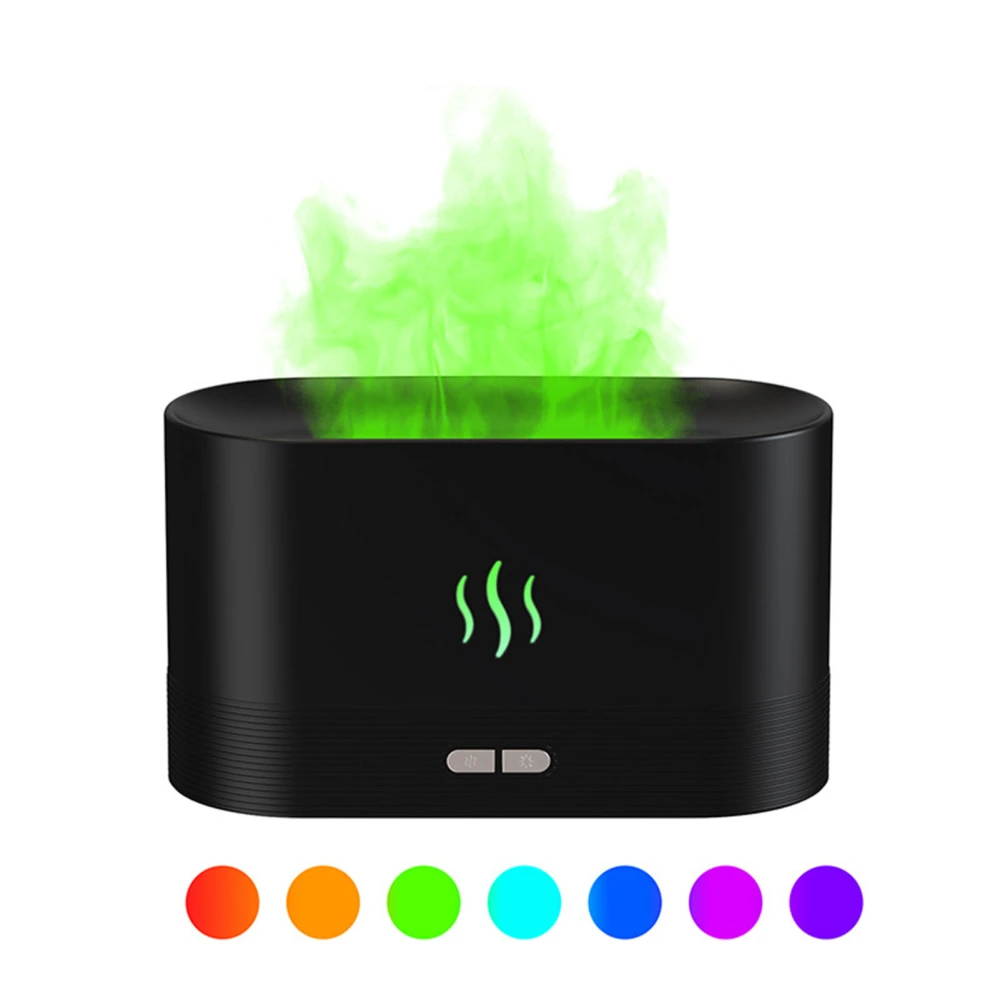 Flame Aroma Humidifier Ultrasound Colorful LED Ambient Lighting 180ml Portable Lavender Fragrance Essential Oil Diffuser