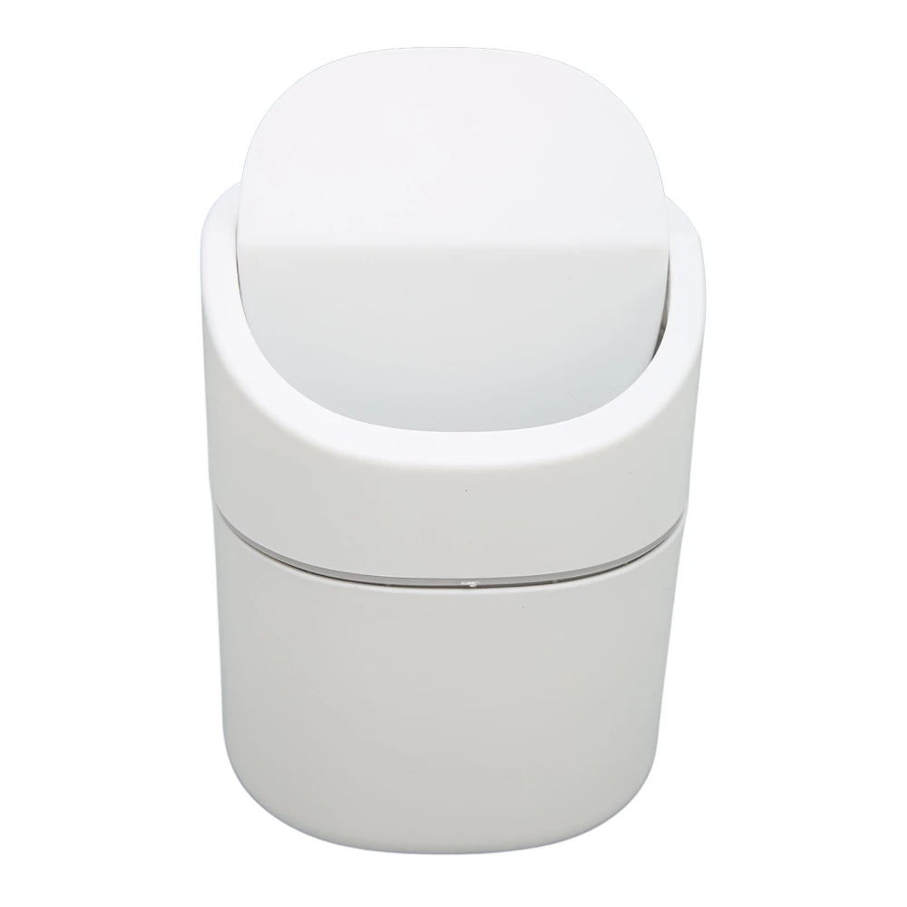 Desktop Garbage Can Button Flip Cover Reduce Odor Trash Debris Collector Can 2L Capacity