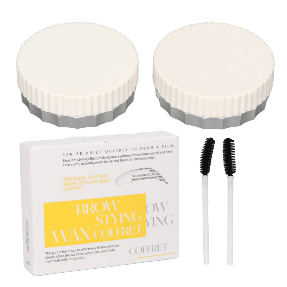 Eyebrow Styling Cream Clear Brown Waterproof Quick Dry Brow Styling Wax with Double Ended Brush for Makeup