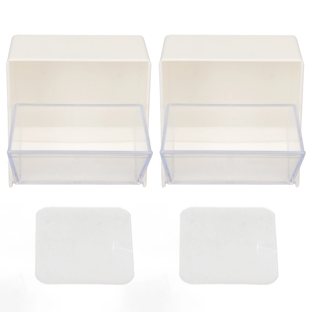 2pcs Desktop Storage Box Wall Mounted Punch Free Transparent Cover Hanging Holder Box