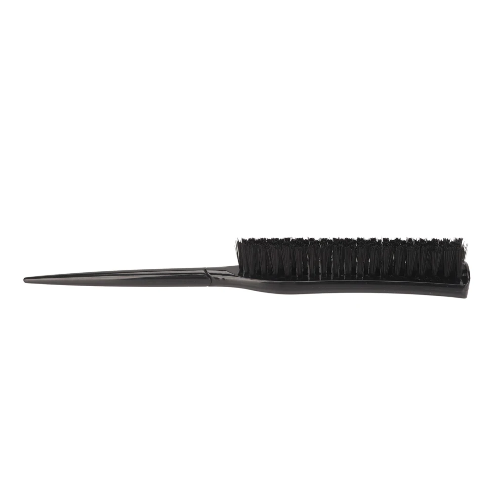 Hair Teasing Brush 3 Row Nylon Add Volume Ergonomic Portable Hair Styling Rat Tail Brush for Salon Black