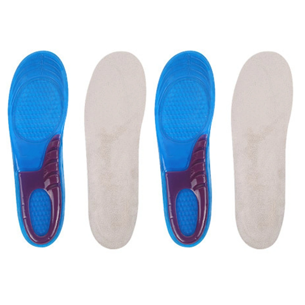 2 Pairs Massaging Insoles Shock Absorption Cushioning Fatigue Relief Shoe Insoles for Men Women Sneakers Blue S(for 34 to 37 EU Size)