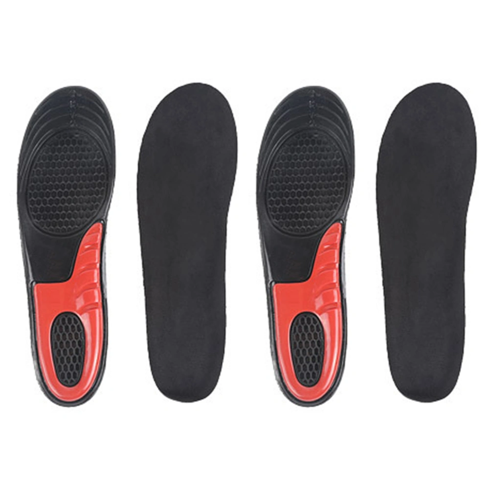 2 Pairs Massaging Insoles Shock Absorption Cushioning Fatigue Relief Shoe Insoles for Men Women Sneakers Black M(for 38 to 42 EU Size)