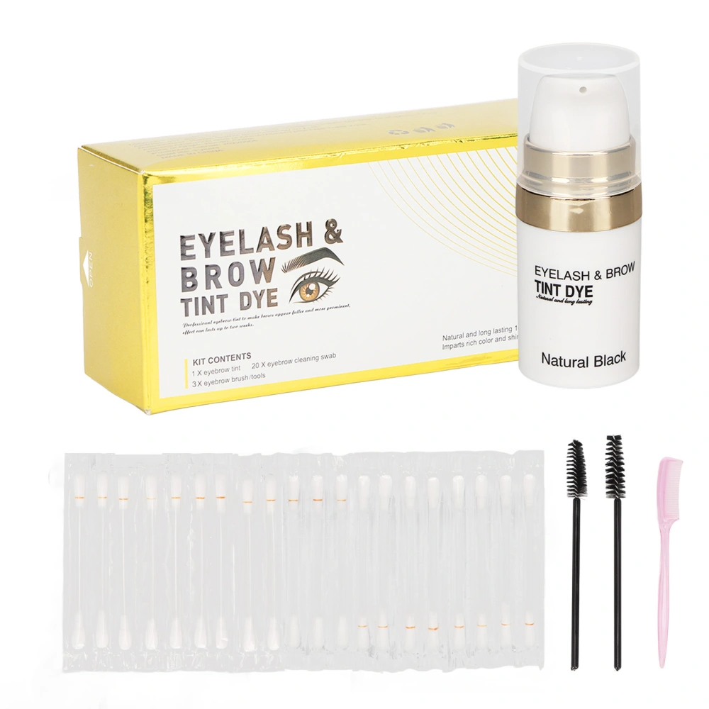 Eyebrows Dyeing Kit Semi Permanent Prevent Fading Eyelashes Coloring Set Black 5g