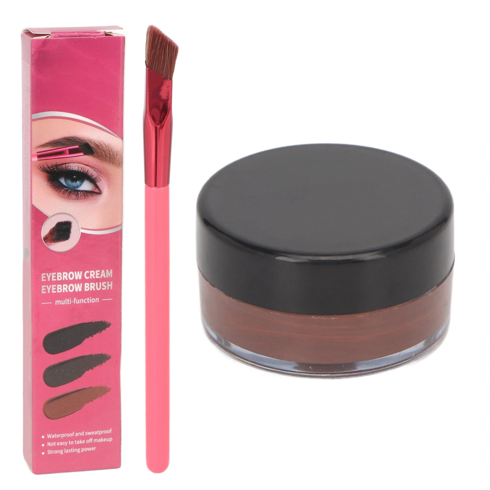 Eyebrow Cream Powder Set Waterproof Long Lasting Eye Makeup Cosmetics with Eyebrow Brush Taupe