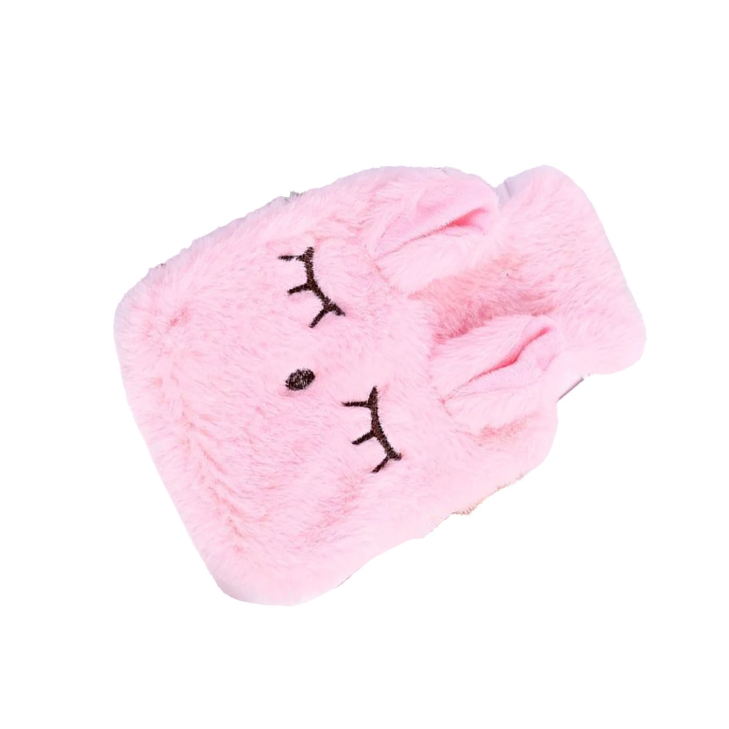 Hot Water Bottle Explosion Proof Prevent Scald Detachable Rabbit Pattern Plush Cover Hot Water Bag Pink