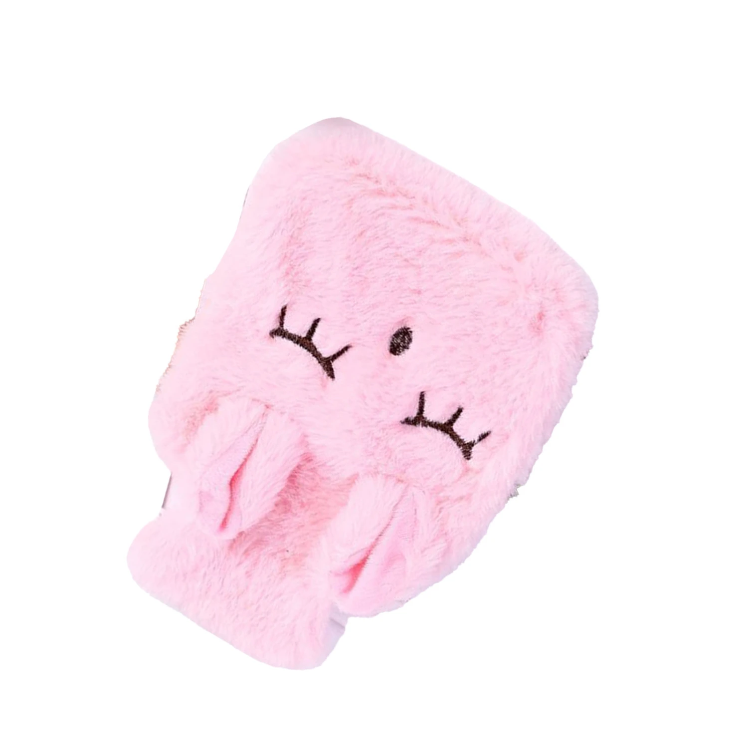 Hot Water Bottle Explosion Proof Prevent Scald Detachable Rabbit Pattern Plush Cover Hot Water Bag Pink