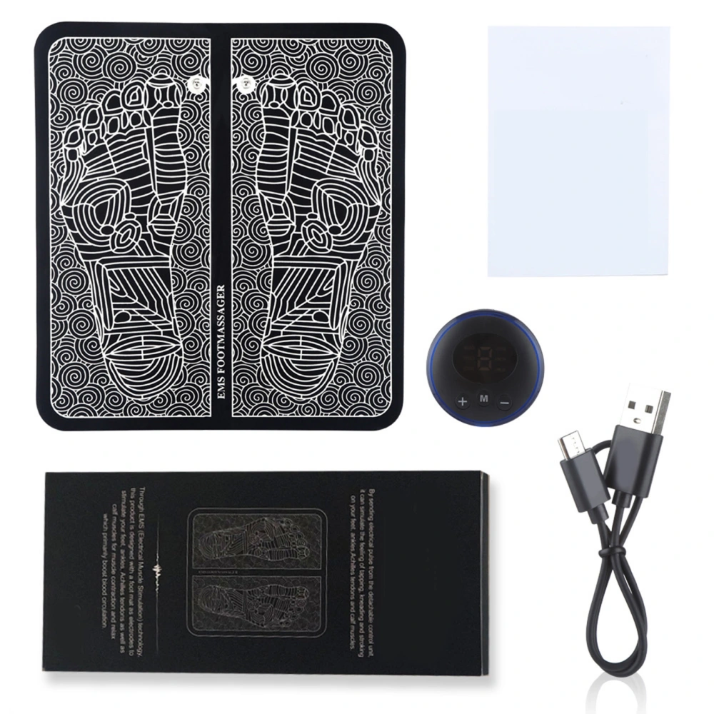 Foot Massager Mat 6 Modes 9 Strength USB Rechargeable Microcurrent Sole Massage Pad