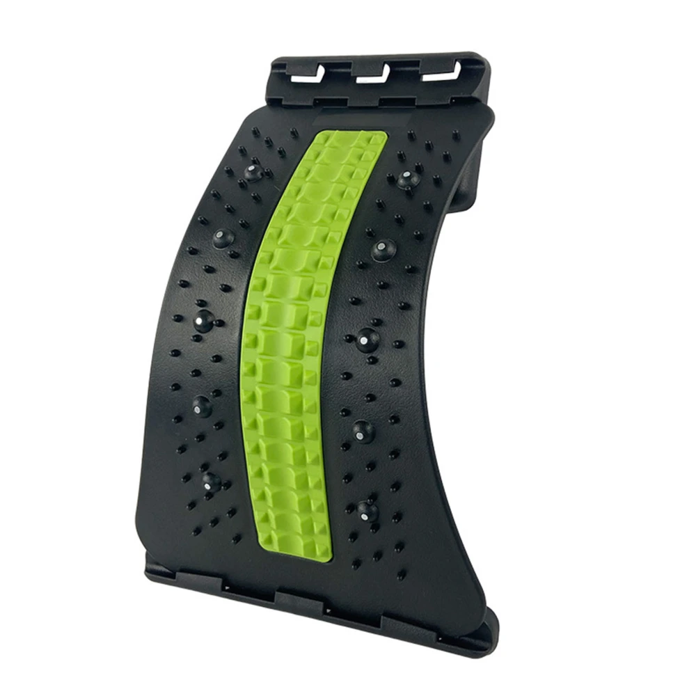 Back Massager Board Adjustable Level Lumbar Back Cracker Stretcher Board Spine Deck 4 Level Green and Black