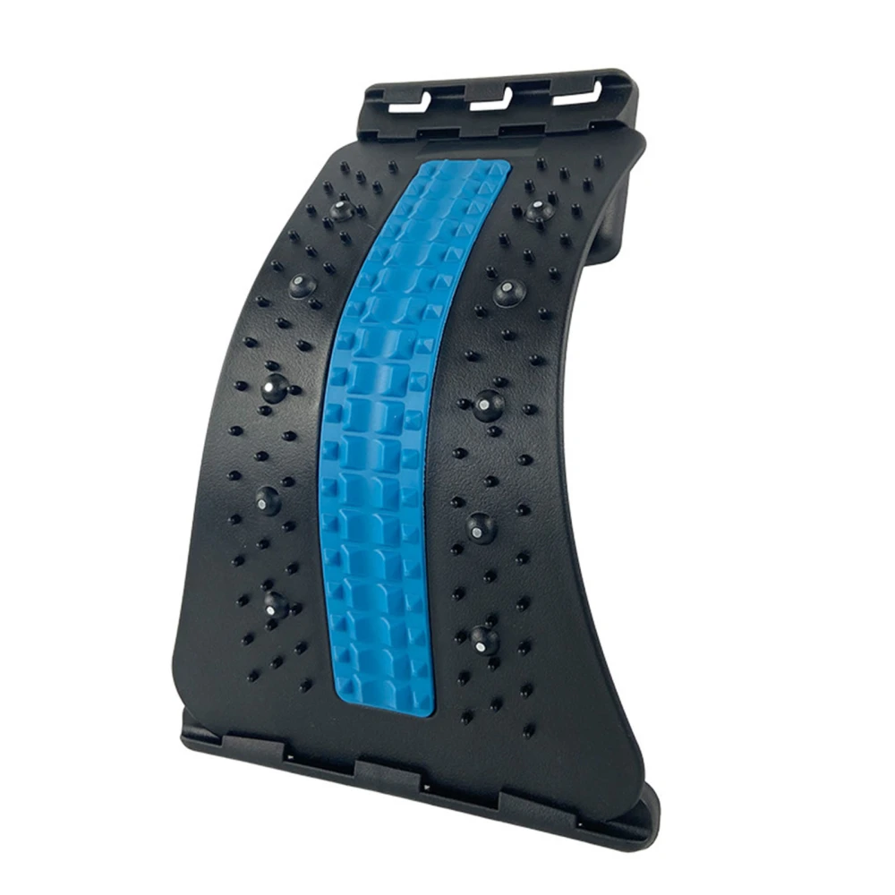 Back Massager Board Adjustable Level Lumbar Back Cracker Stretcher Board Spine Deck 4 Level Blue and Black