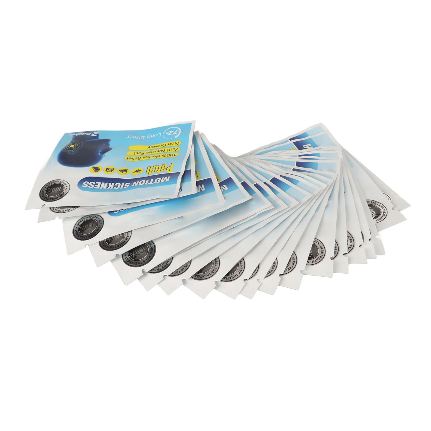 40pcs Motion Sickness Patch Portable Herbal Extract Mild Seasick Patches for Cruise Plane Train Bus
