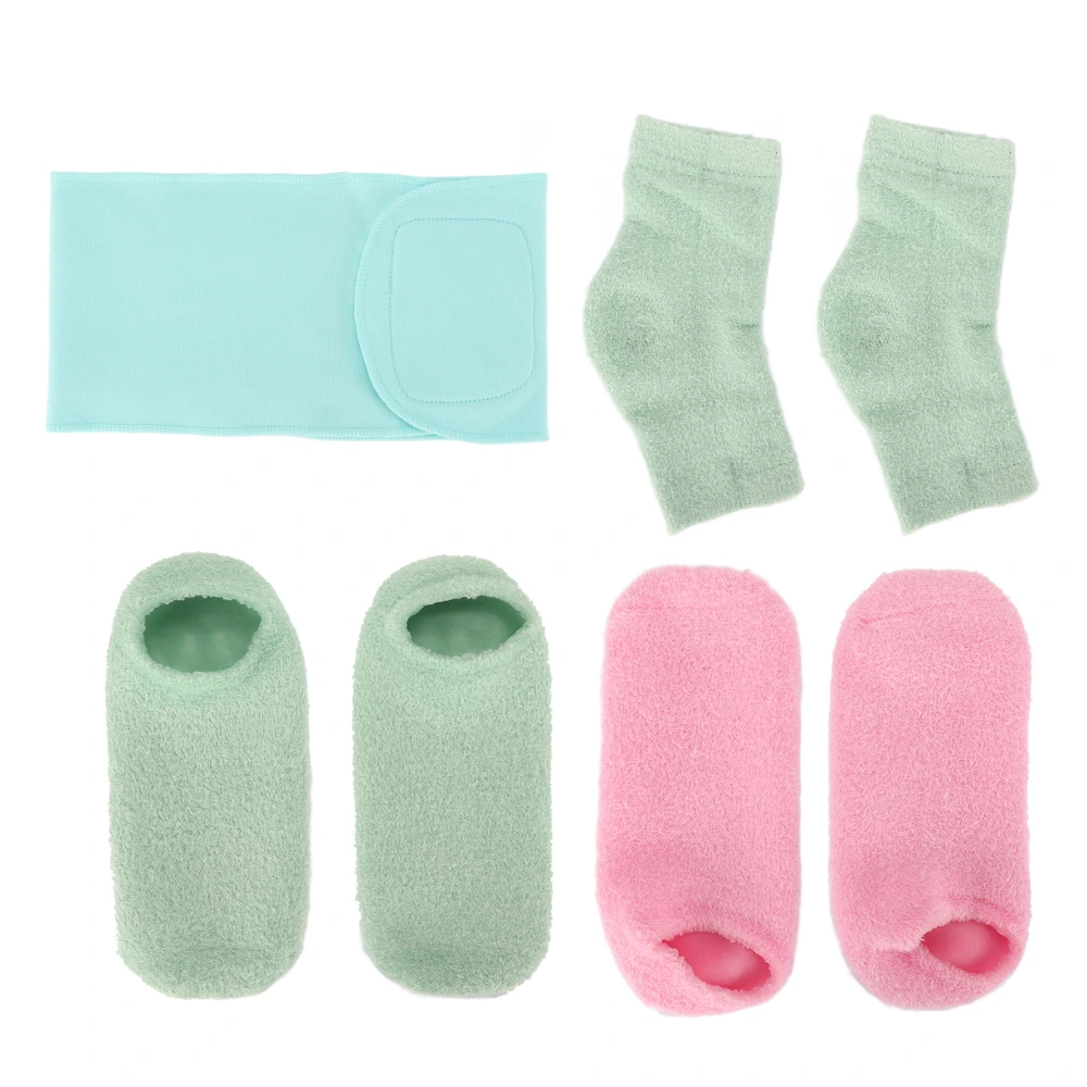 Moisturizing Gel Socks and Neck Wrap Heal Dry Skin Cracked Heels Cuticles Spa Gel Socks for Home Beauty Salon