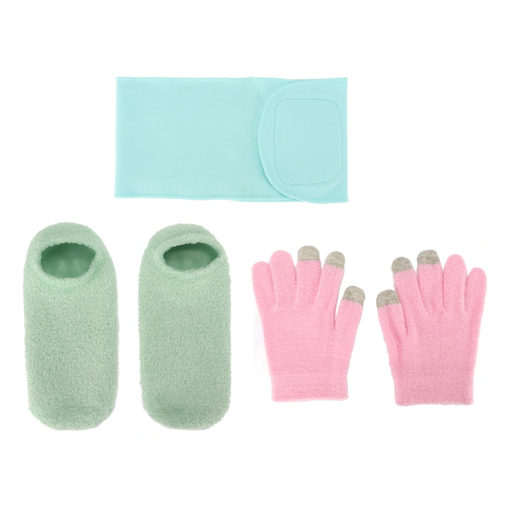 Touch Screen Spa Moisturizing Gloves Socks Set Reusable Repair Treatment Exfoliating SPA Neck Wrap Mask