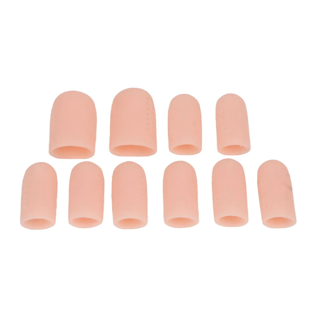 10pcs Finger Toe Cap Silicone Breathable Soreness Relief Finger Toe Protector for Corns Calluses Blister