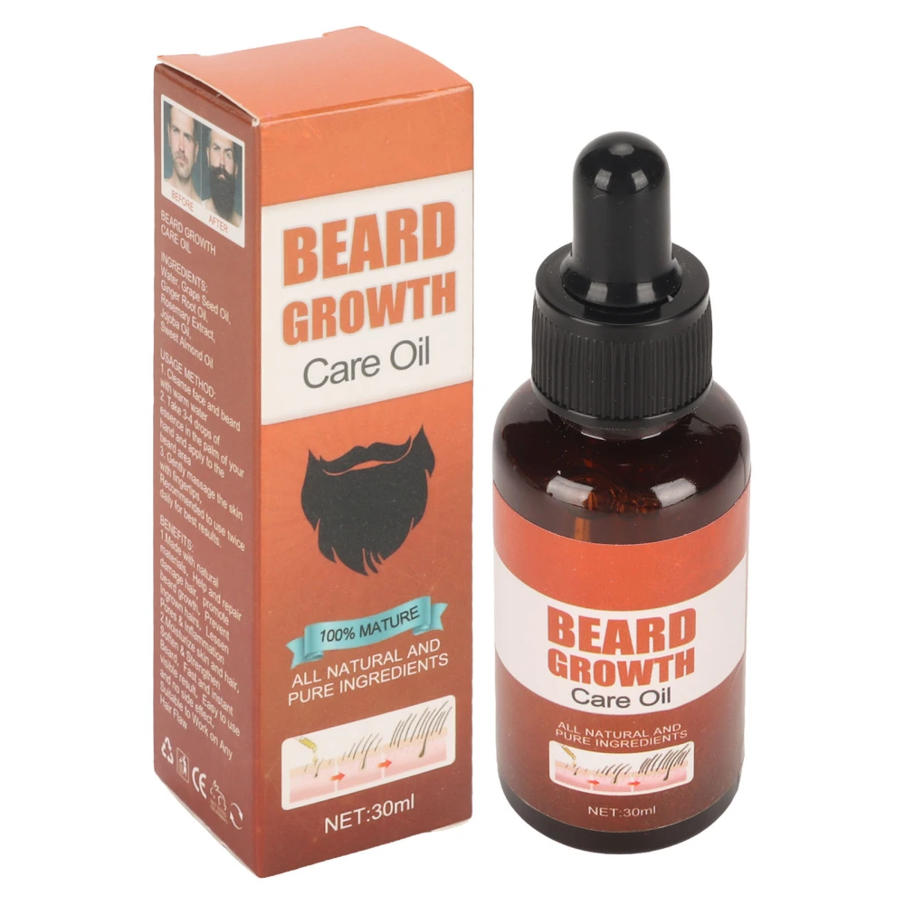 Beard Growth Oil Thickening Moisturizing Repairing Beard Strength Care Oil for Men 30ml