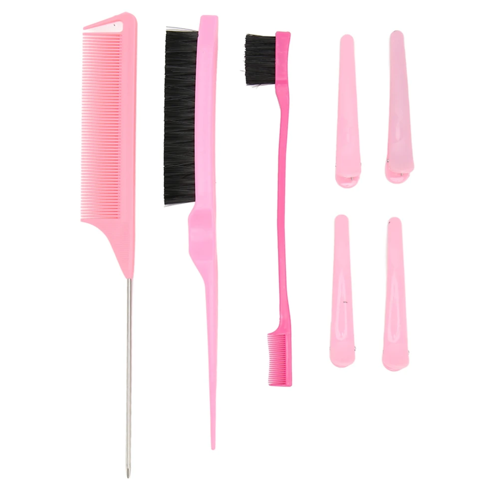 3Pcs Hair Styling Comb Set with 4 Hairclips Soft Double Head Bristle Hair Brush for Women Men Kids