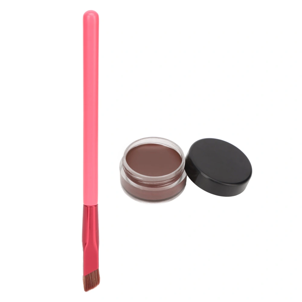 Multifunction Eyebrow Cream Waterproof Sweatproof Eyebrow Makeup Gel with Bevel Brush Dark Brown