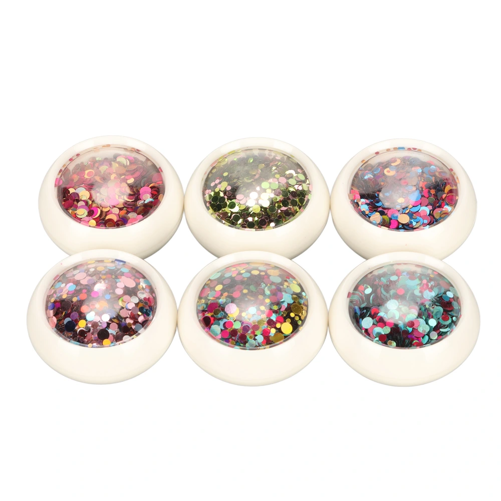 6 Box Nail Art Glitter Sequins Colorful Round Nail Glitter Sequins for DIY Nail Art Decoration