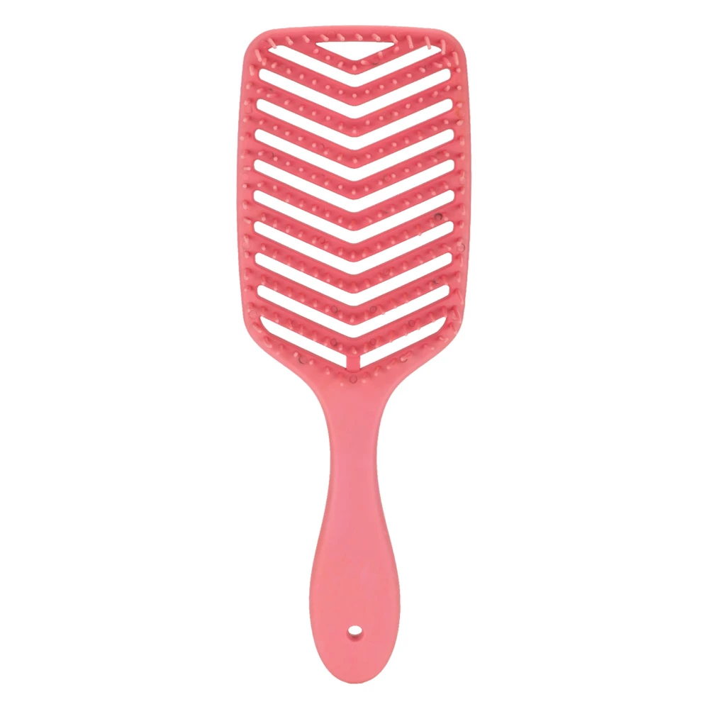 Hollow Hair Brush Detangling Wet Dry Use Fast Blow Drying Curved Hair Styling Comb for Women Men Rose Red