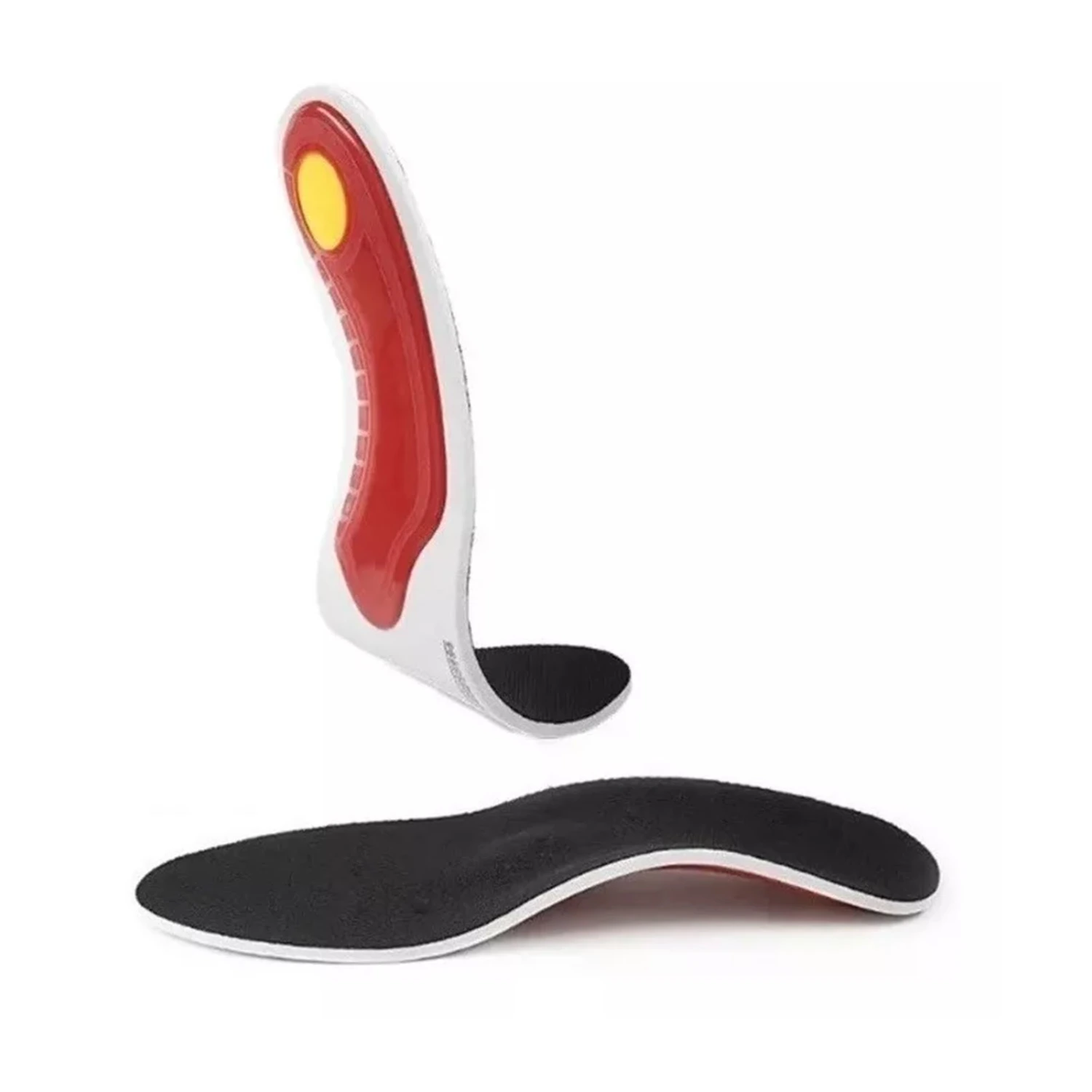 Foot Orthotic Insoles Cuttable Arch Support Inserts with Valgus Bunion Corrective Sock Red Back S 35-40