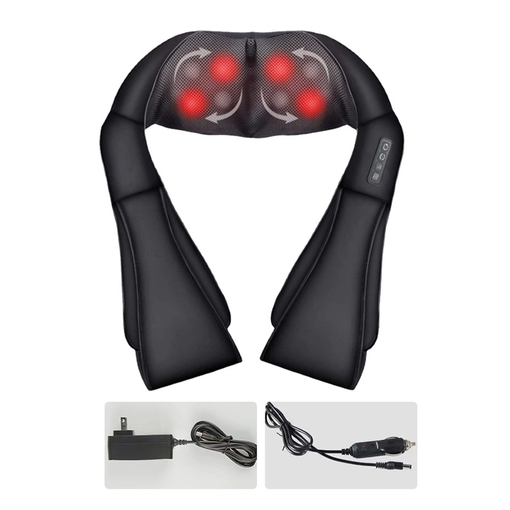 Electrical Neck Shoulder Massager U Shaped Reduce Stiffness Heating Back Massage Pillow Black