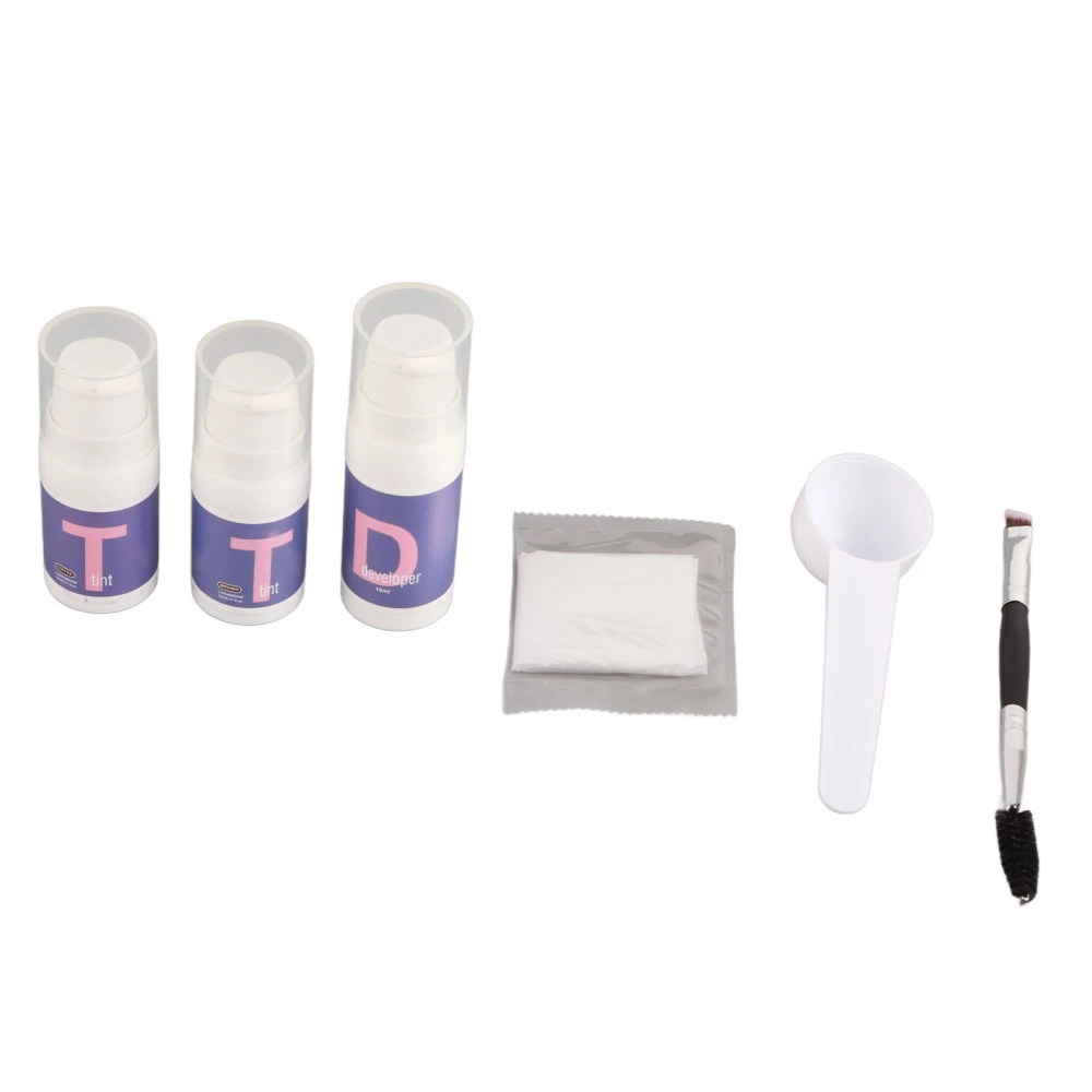 Eyebrow Tint Kit Semi Permanent High Pigment Instant Result Long Lasting Quick Dry Waterproof Brow Dye Set 10ml Brown Coffee