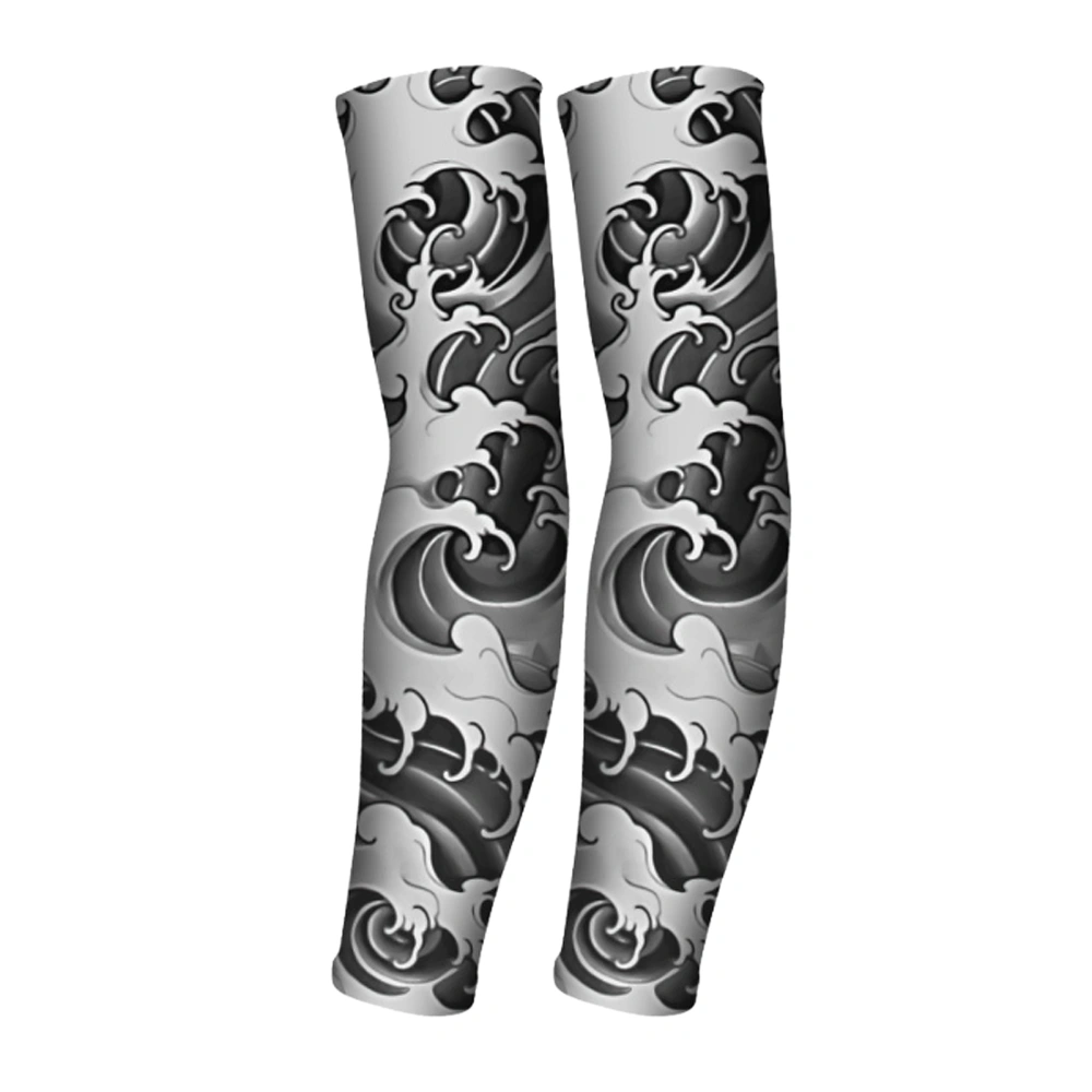 Fake Tattoo Sleeves Sun Protection Beautiful Pattern Breathable Prevent Slipping Tattoo Arm Sleeves