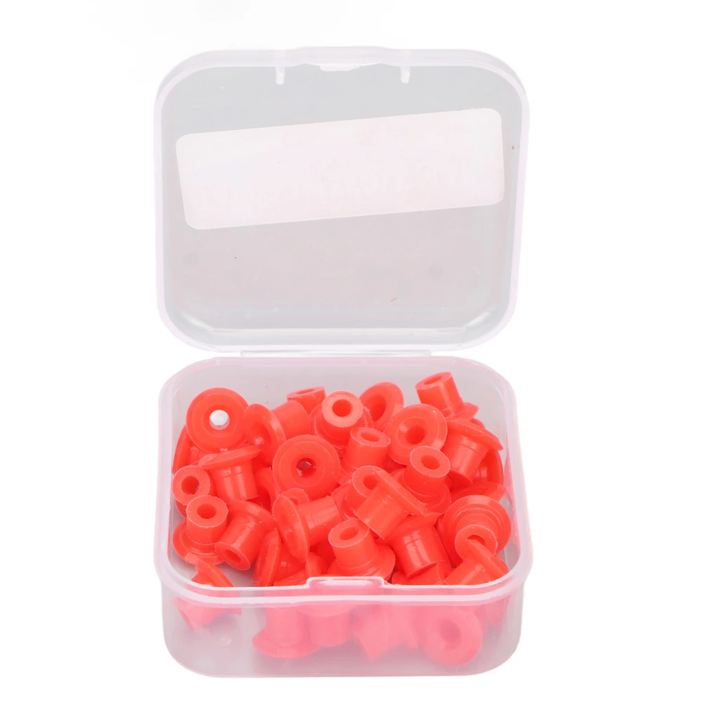 50pcs Tattoo Needle Grommets Shock Absorption Professional Soft Silicone Tattoo Machine Nipples Red