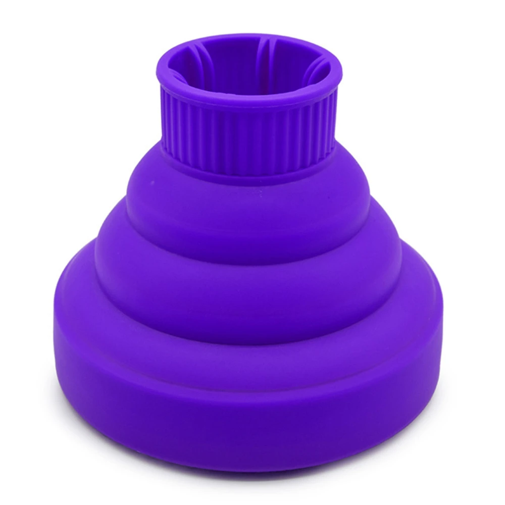 Silicone Collapsible Hair Dryer Diffuser Travel Portable Folding Blow Dryer Diffuser Attachment Purple