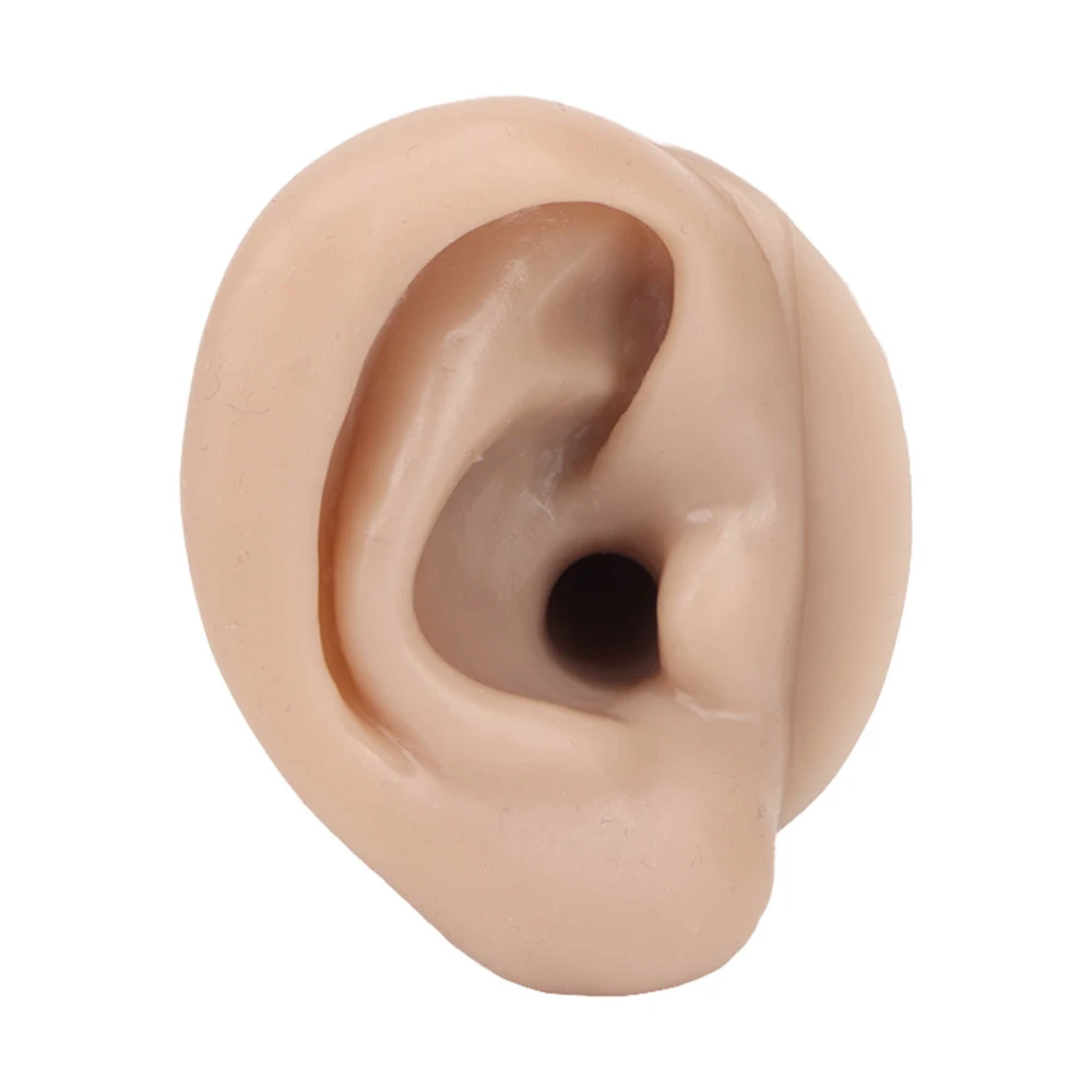 Silicone Piercing Practice Model Simulation Soft Flexible Ears Model for Display Teaching Dark Skin Color Right