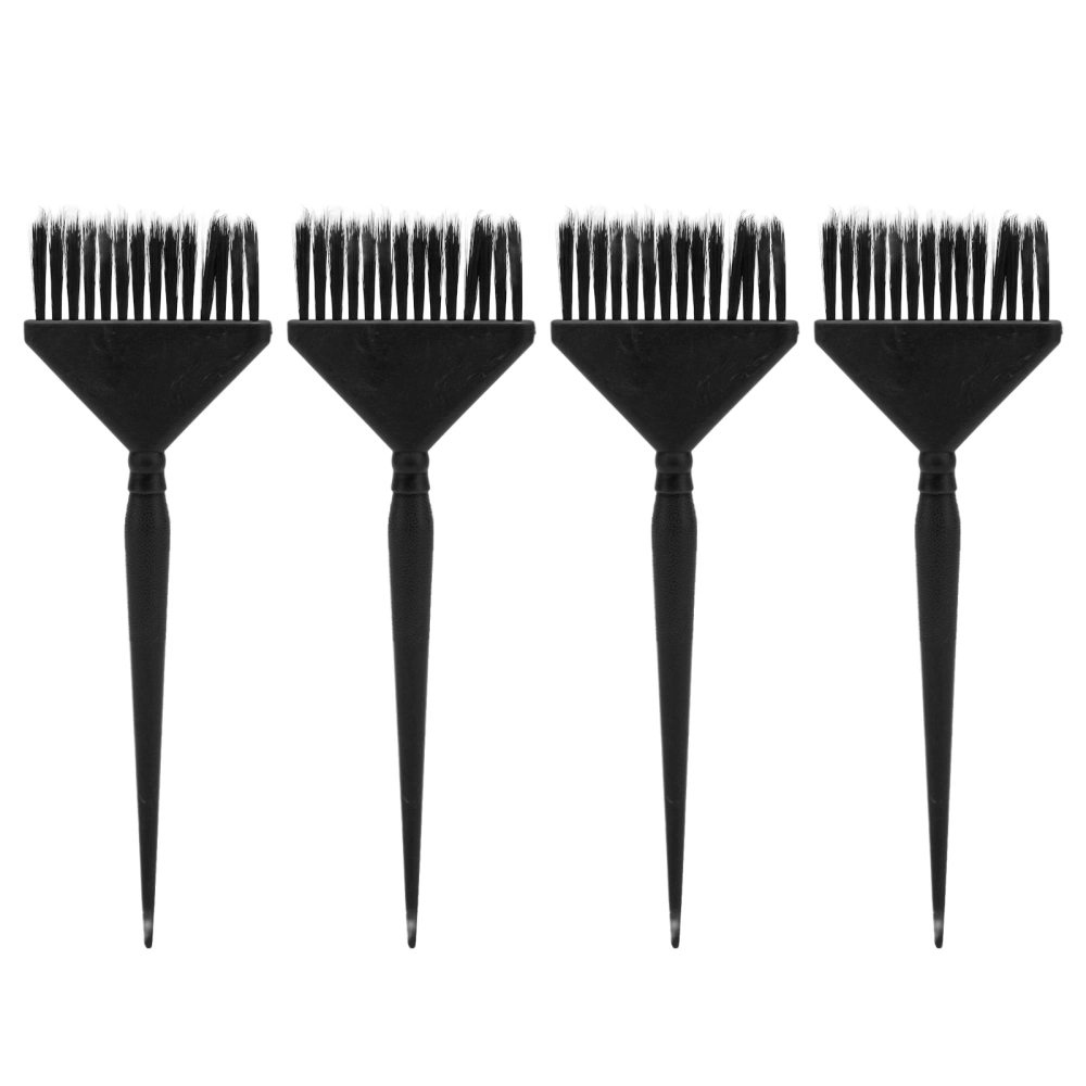 4PCS Wide Hair Dye Brus Portable Stiff Bristle Pointed Tail Even Coloring Hair Dye Tint Brush for Barber Black