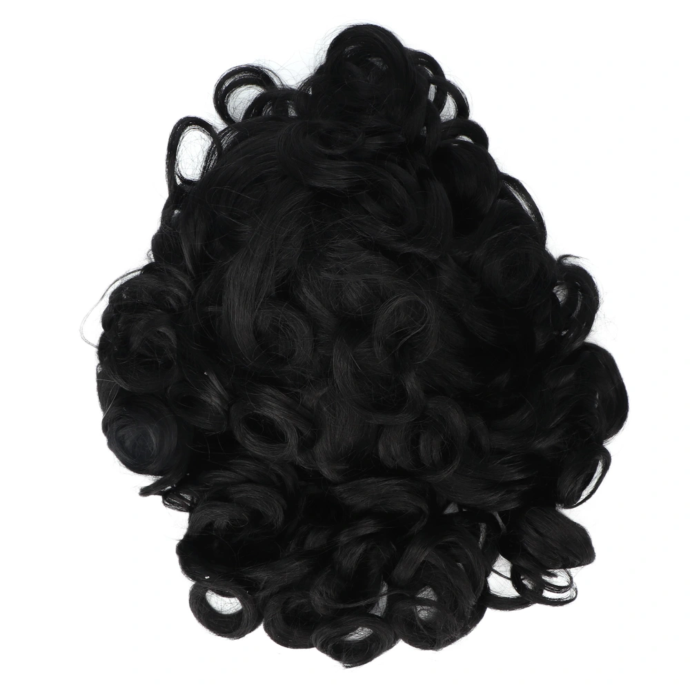 Black Short Curly Wig High Temperature Synthetic Women False Hair for Daily Life Cosplay Party