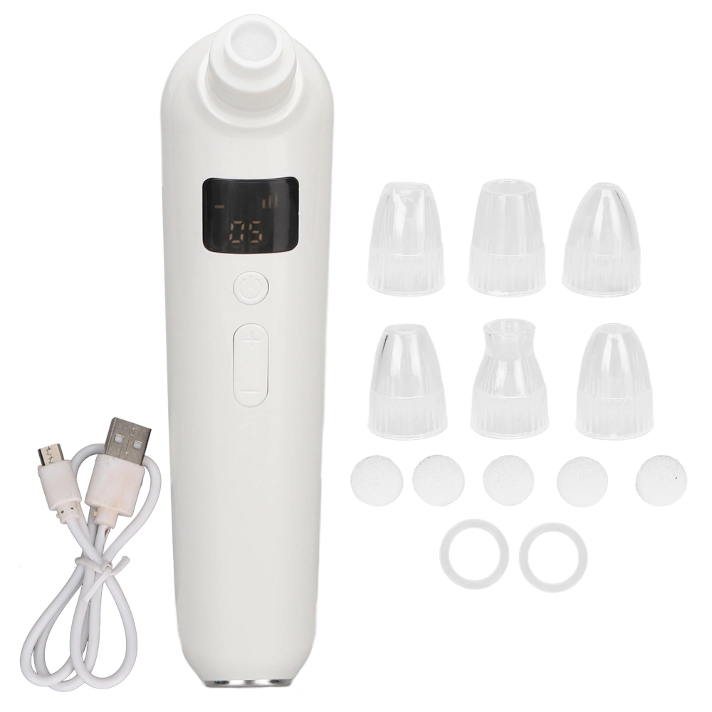 Electric Blackhead Remover USB Rechargeable Hot Compress LED Screen 5 Suction Power Whitehead Extractor Device