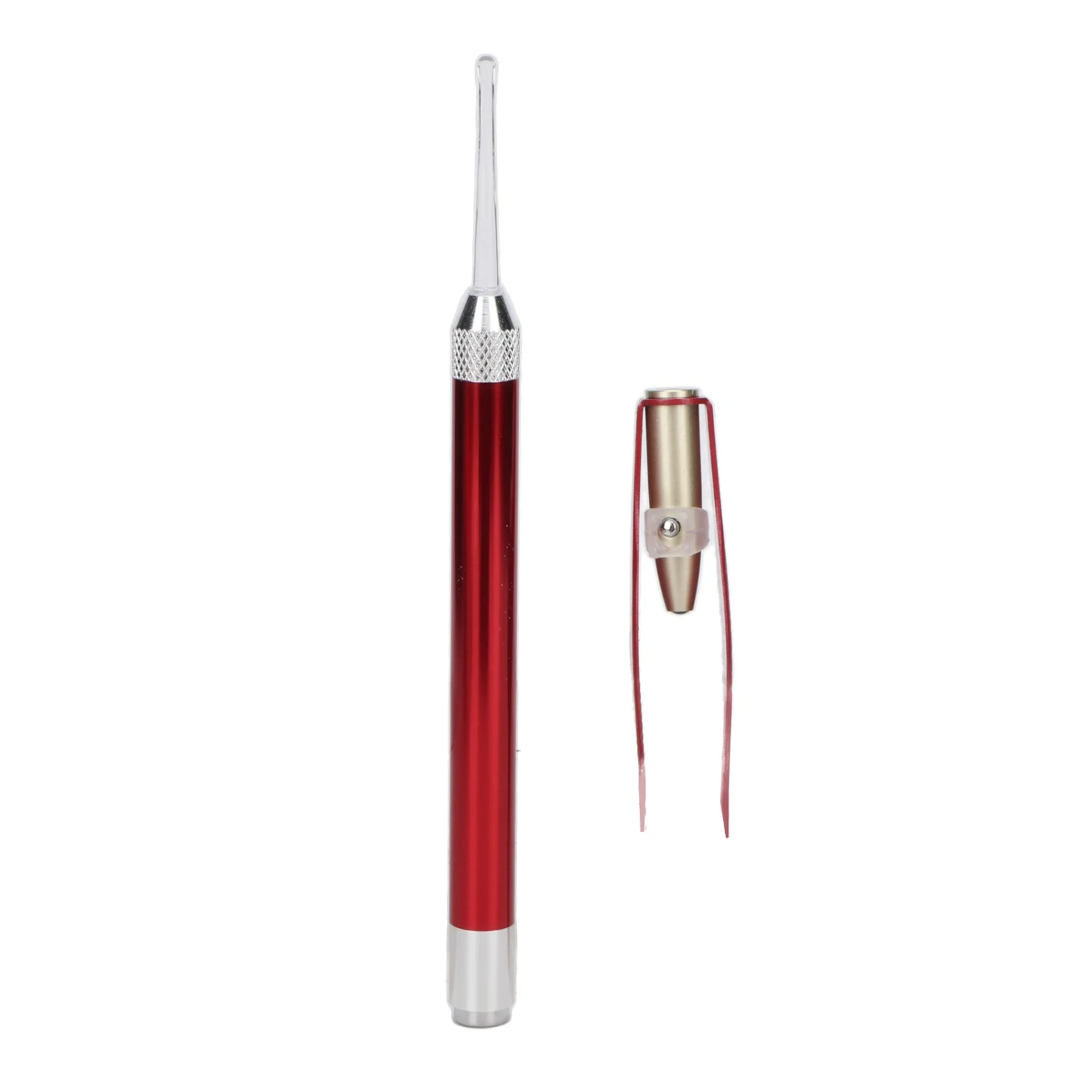 2pcs LED Light Ear Spoon with Tweezers Portable Luminous Light Ear Pick Cleaner Red for Kids Adults