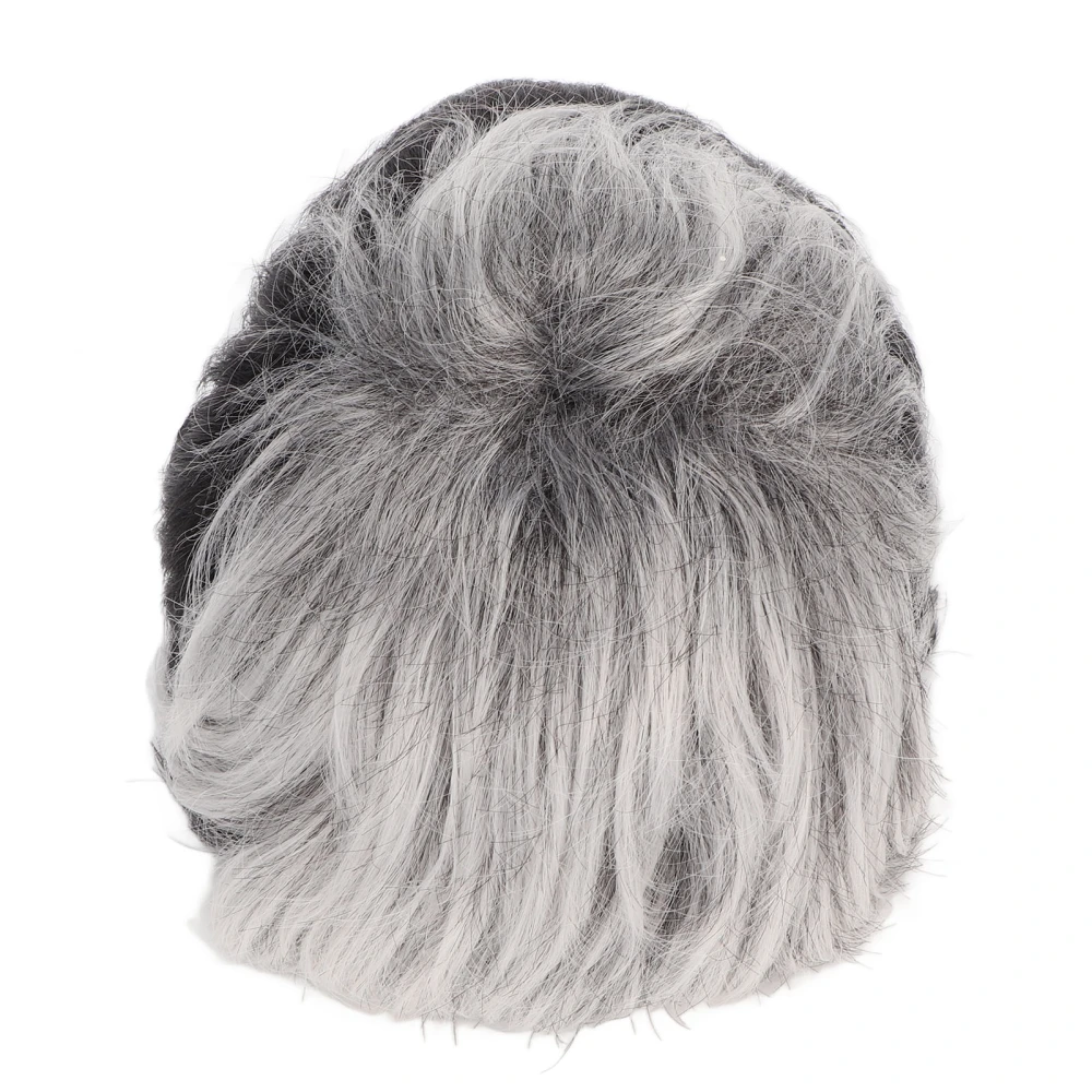 Men Wig Heat Resistant Short Grey Layered Airy Natural Stylish Soft Male Wig for Role Play Daily