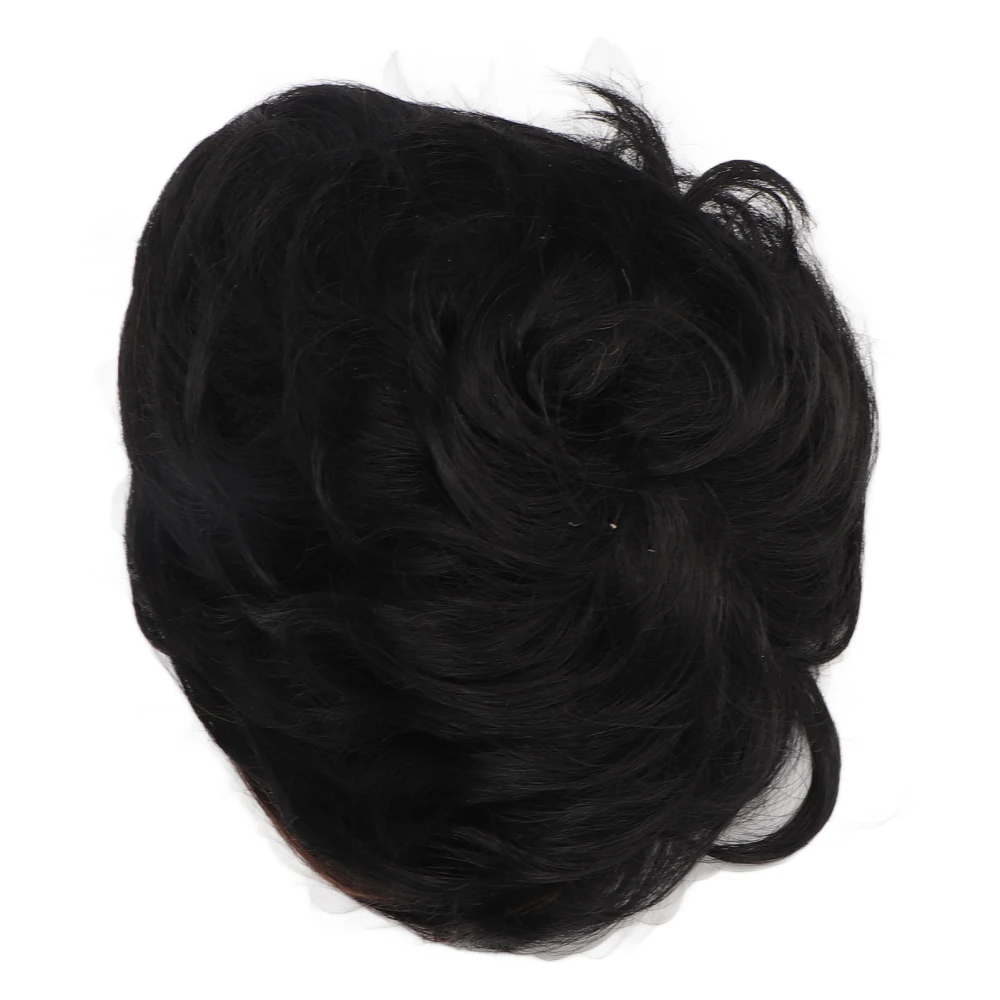 Women Short Curly Wig Black Color Breathable Net Firmly Wear False Hair Wavy Wigs