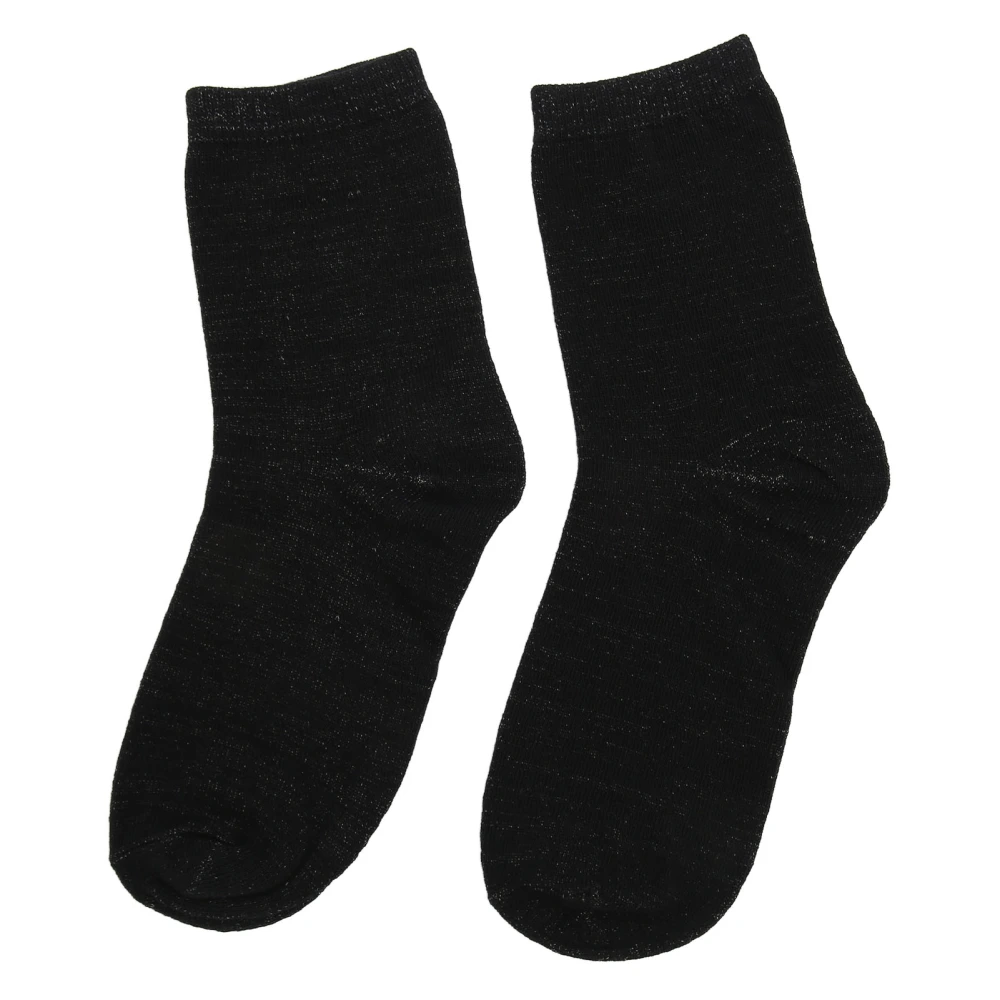 Deodorant Sock Breathable Silver Fiber Ribbed Elastic Odor Resistant Sock for Sweaty Feet Black